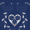 Christmas Stocking Sashiko Panel - Navy/Silver